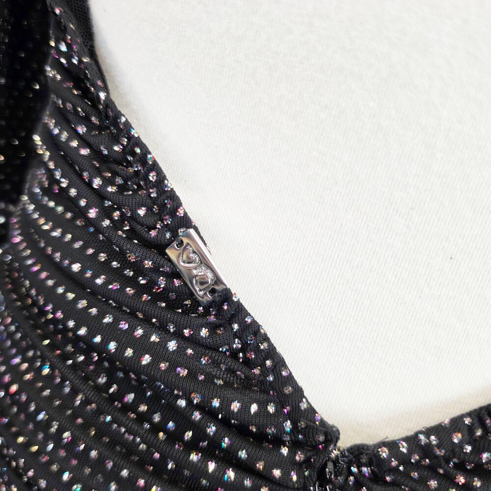 For Love & Lemons All That Glitters Bodycon Rhinestone Ruched Mini Dress S - Picture 11 of 11